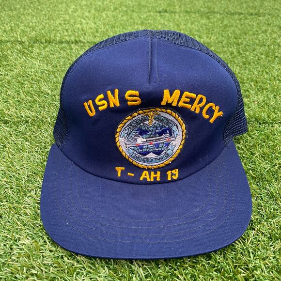 USNS Mercy T-AH 19 Navy Military Vintage Trucker Hat - Picture 1 of 3